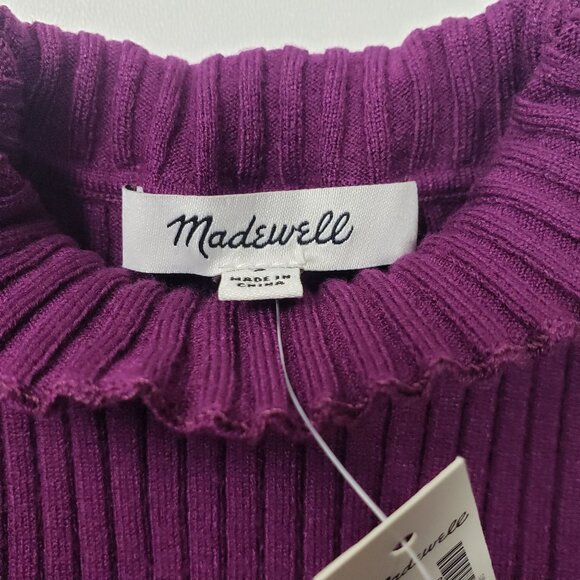 Madewell Mockneck Tank Sweater Set Women Size XXS Wine Ivory 2 Items [N0305] NWT - Picture 2 of 16